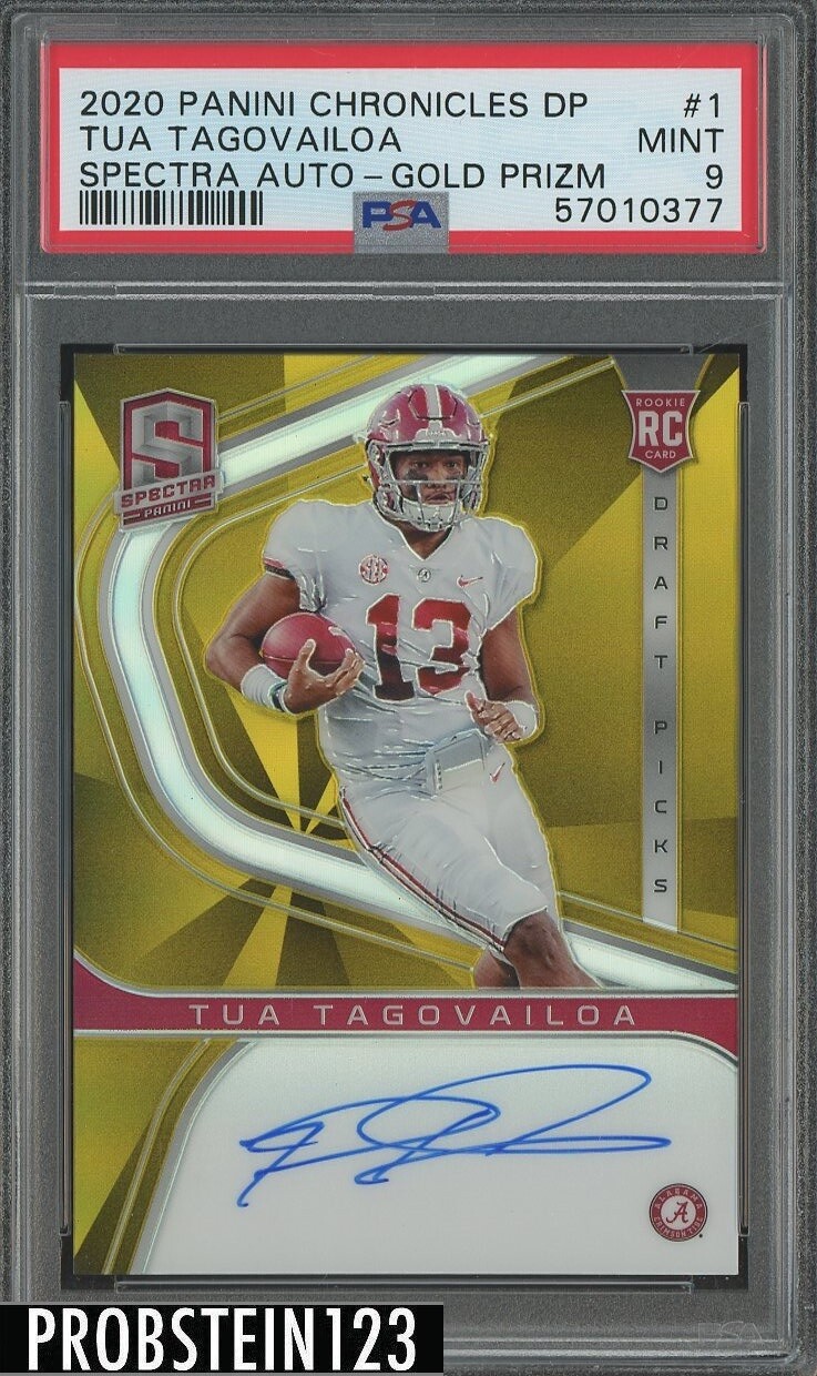 Tua Tagovailoa Panini Chronicles Draft Picks Spectra Autographs #1 Gold Prizm