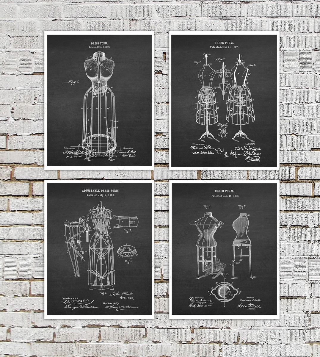 Fashion Dress Form Art Prints set of 4 Unframed Fashion Designer Gift Ideas  | eBay