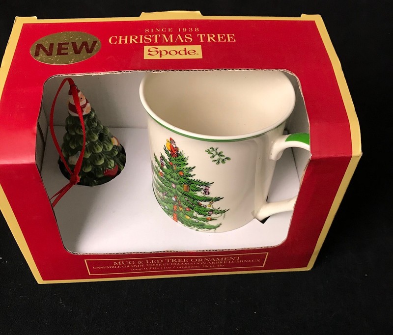 Spode Christmas Tree Ceramic Coffee Mug And LED Ornament In Gift Box NEW
