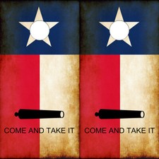 Texas Come Take It Texas Flag Cornhole Board Wraps ONLY TEXANS Vinyl 2 Pk