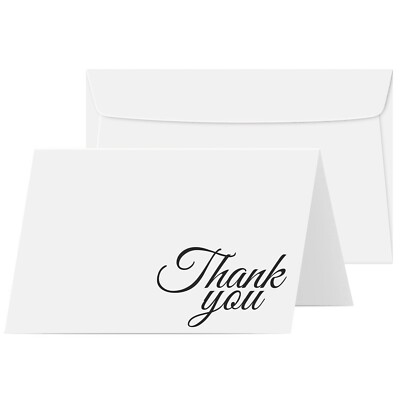 Thank You Greeting Cards & Envelopes - Large Size 8.5 x 5.5'' - 2 per Pack