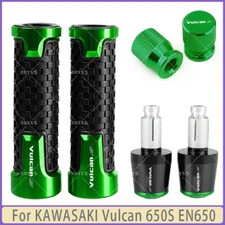 For KAWASAKI Vulcan 650S EN650 Motorcycle Handlebar Grips Bar End Cap Tire Valve