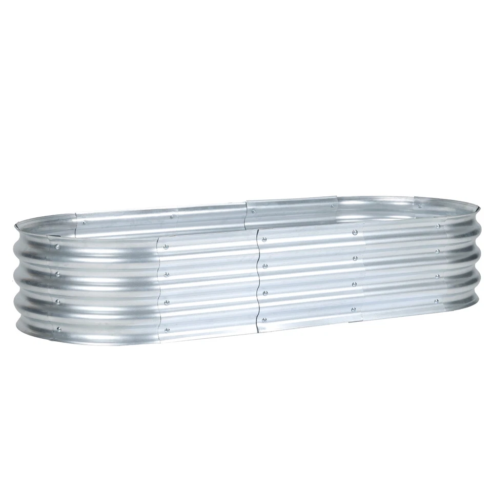 Kit de cama de jardim ao ar livre galvanizado ao ar livre Aoodor 5x2x1 pés plantador oval caixas grandes - Imagem 2 de 4