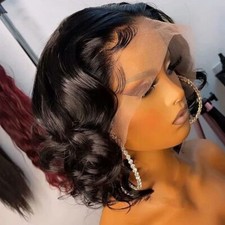 Brazilian Human Hair 13x4 Lace Front Loose Curly Pre Plucked with Baby Hair 10"