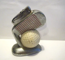 Vintage 50s Comoys of London / Japan Table Lighter Golf Themed Ball and Club