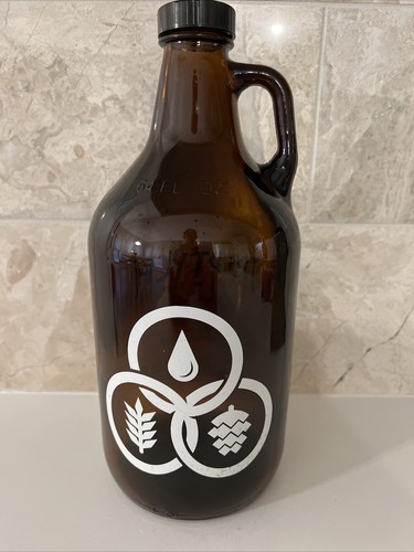 TRIPTYCHE Brewing Beer Growler Empty Bottle 64 FL OZ Glass Jug Savoy, Illinois - Picture 17 of 24