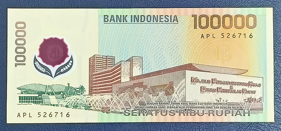 Indonesia 100000 Rupiah Polymer 1999 UNC - Image 3 of 3
