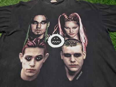 Rare Vintage 90s Coal Chamber Tour Band Promo T Shirt BLUE GRAPE