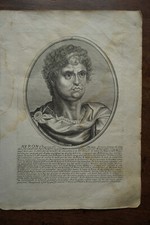 NERON, FILS OF AGRIPINE......... portrait. Paris chez Daret. Original Engraving (1