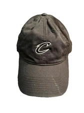 Cleveland Cavaliers Adjustable Strapback Hat Mitchell Ness Black with White Logo
