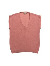 Ecco Bay Vintage V-Neck Pink Sweater Vest Women's Medium USA Made