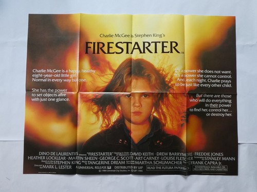 STEPHEN KING VINTAGE 1984 UK ORIGINAL QUAD POSTER FIRESTARTER DREW BARRYMORE - Bild 2 von 8