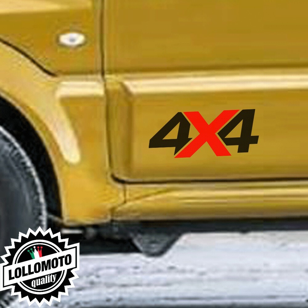 Adesivi 3S MOTORLINE 4x4 Fuoristrada – 2 Pezzi Bianco+rosso, Dimensioni 6”, Finitura Opaca, Per Montagne E Avventura