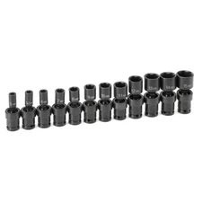 Grey Pneumatic 1/4" Surface Drive Metric Standard Universal Impact Socket Set 