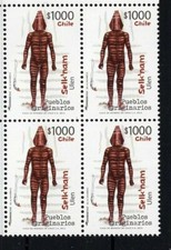 CHILE 2016 Selk'nam 1000 pesos MNH block of 4 