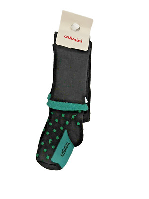 CatiMini Black W/green Tights Girl 23/24 NWT 