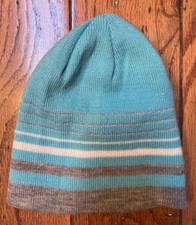 Gerry - Knit Beanie - Turquoise, Grey  Silver Sparkle - One Size