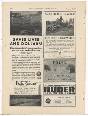 1930 W.A. Riddell Co. Ad: WARCO Rubber Crawler Model TR - McCormick Deering
