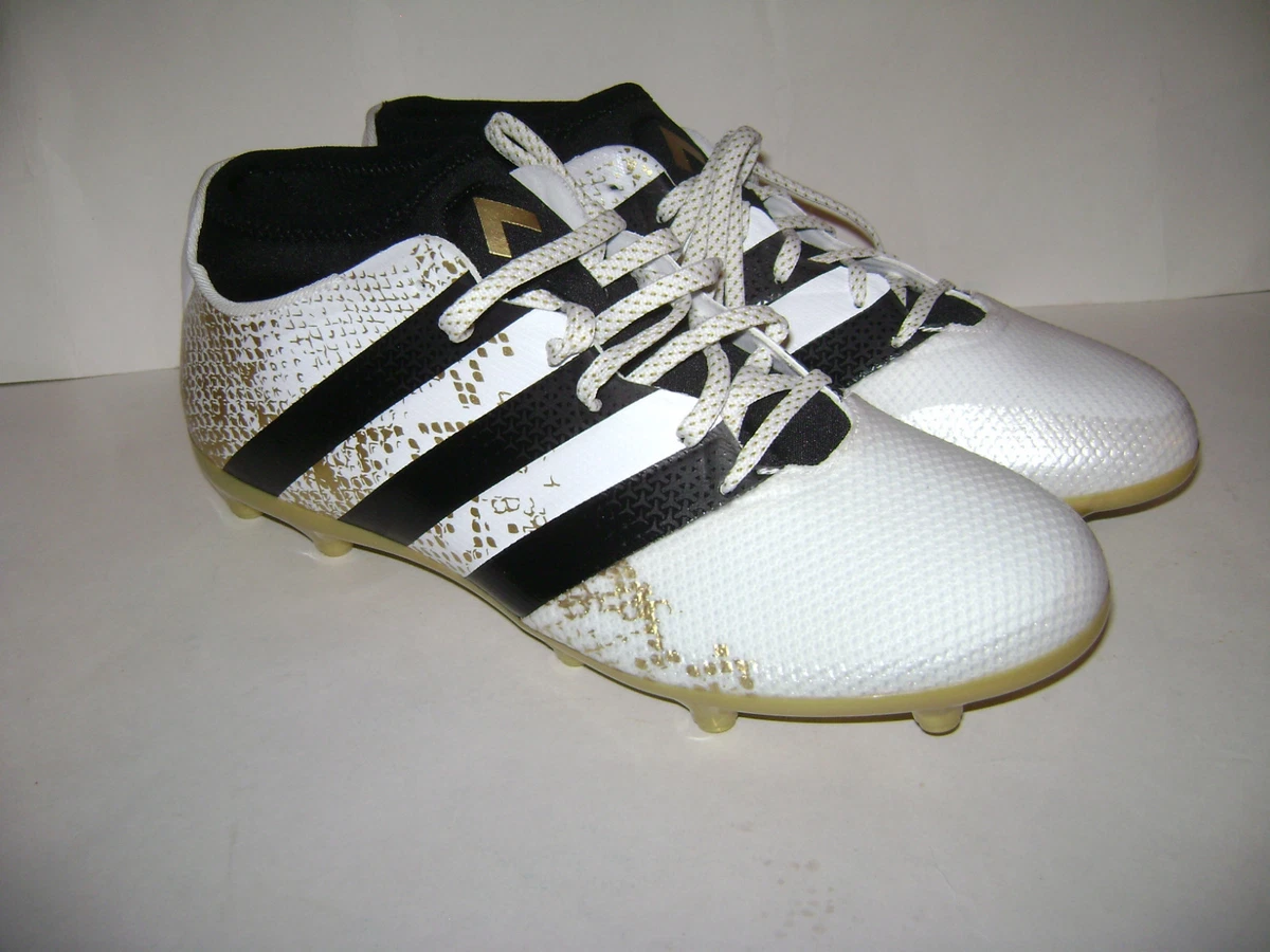 adidas ACE 16.3 FG-AG Primemesh Soccer Shoes size 7.5 White Black Gold AQ3442 |