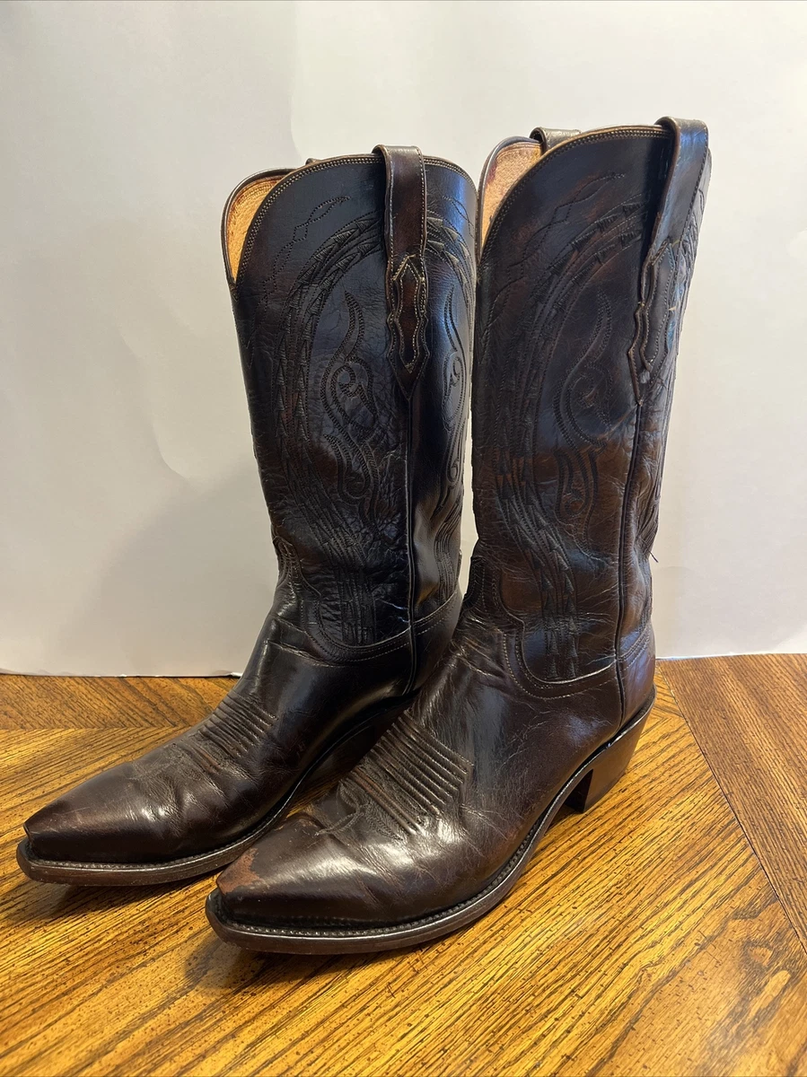 Lucchese 1883 Mad Dog Goat Dark Brown N1619 54 Men s Sz 8.5 D Cowboy Boots
