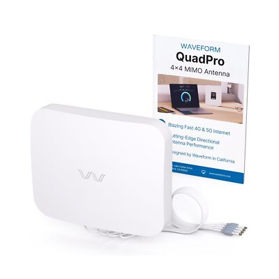 QuadPro + 10  Cable + Pole Mount Bundle | 4x4 MIMO Panel Antenna for 4G/5G