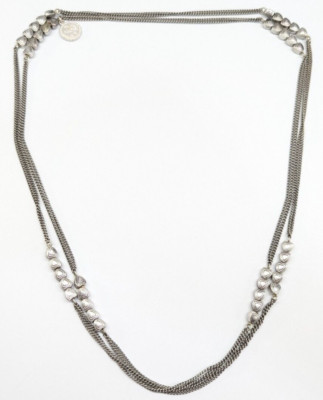 Jessica Simpson Silver Tone Multi Heart Station Chain 48'' Long Necklace
