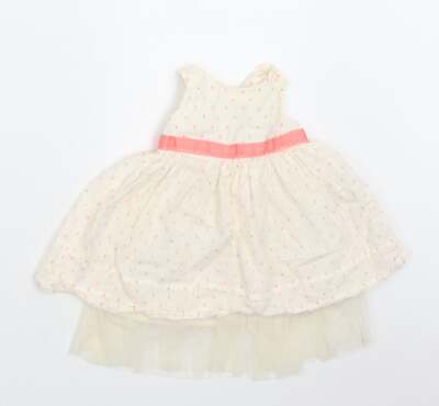M&S Baby Elfenbein Baumwollmischung A-Linie Größe 3-6 Monate