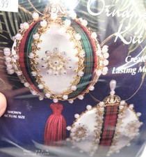 Sulyn ROYAL PLAID Makes 2 Vintage Sequin Bead Christmas Ornament Craft Kit