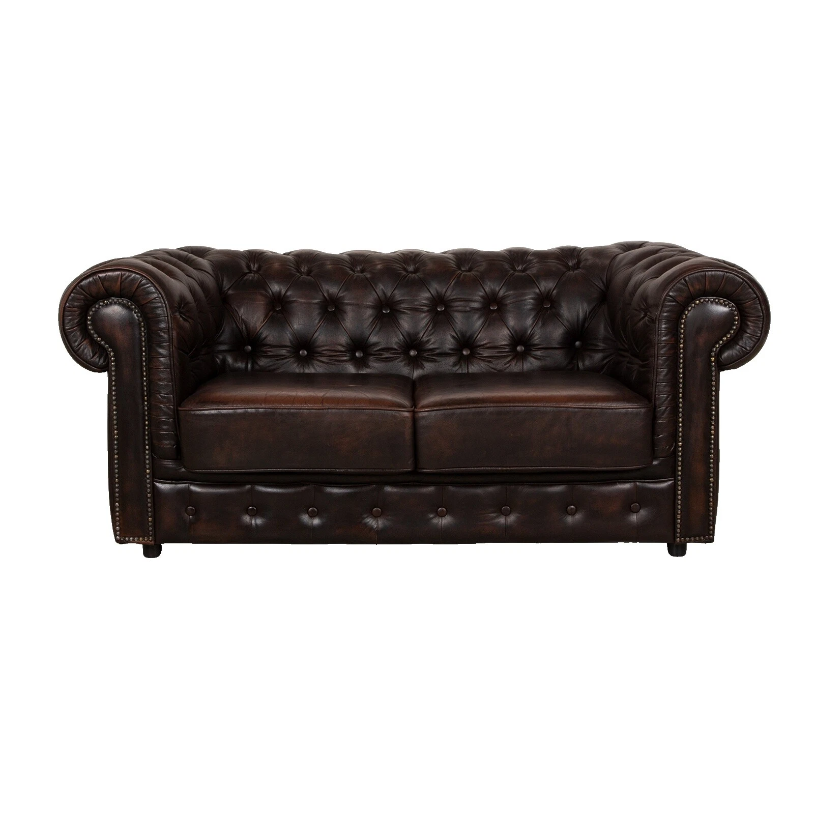 Chesterfield Cuero Sofá de dos plazas