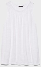 NWOT Women's Banana Republic Factory Crinkle Smocked Top, XS, White