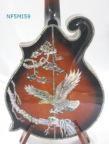 Alulu F5 style Mandolin Solid Mango wood & Spruce top, eagle inlaid, NF5MI59 - Picture 5 of 7