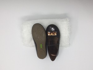 Reaction Pattern Leather Kids Shoes Fancy Stones Slightly Used