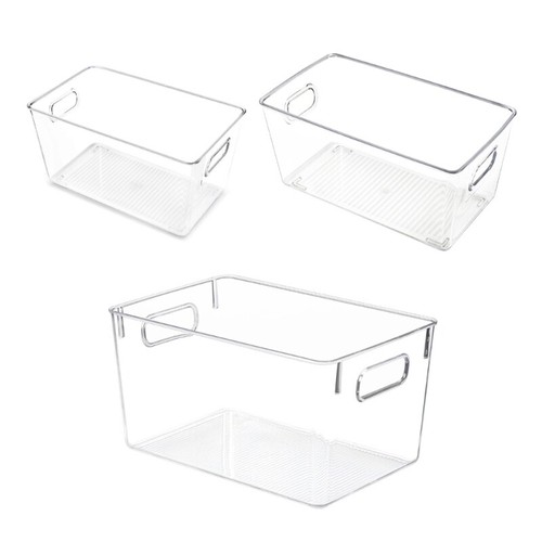 Refrigerator Organizer Bins Clear Plastic Pantries Food Storage Box for