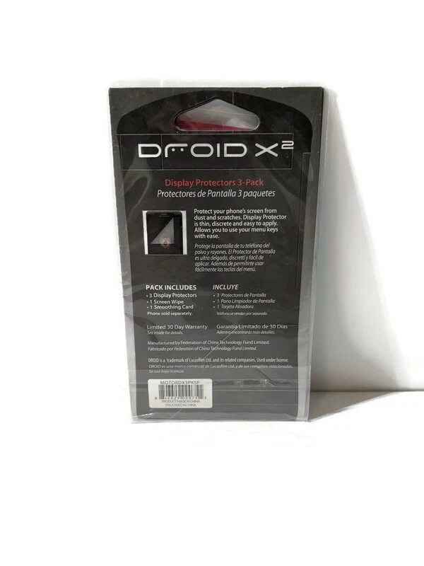 Verizon Droid X2 Display Protectors 3-Pack New - Image 3 of 3