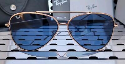 New Ray Ban RBR0101S Aviator Reverse Sunglasses Rose Gold w/62mm