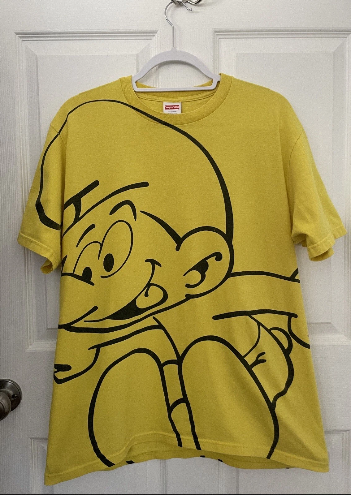T shirt jaune Supreme Schtroumpf moyen 