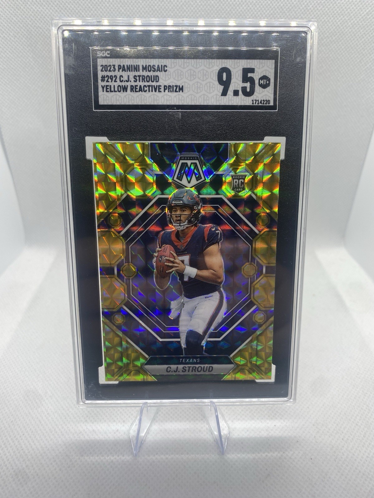 CJ Stroud Rookie - 2023 Panini Mosaic Yellow Reactive Prizm #292 SGC 9.5