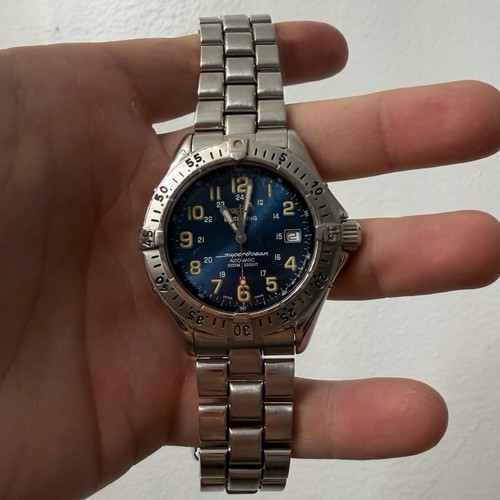 Breitling A17040 Superocean 41mm Stainless Steel Blue Dial Automatic Men's Watch
