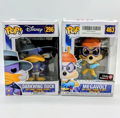 Funko Pop! Disney Darkwing Duck #296 / Villain Megavolt #463 Cartoon Lot X2