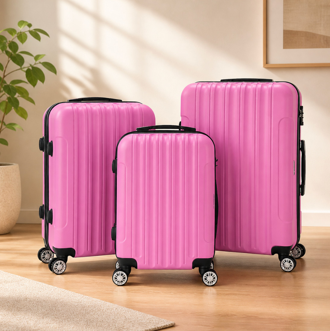 Set 4 Wheels Tsa Lock Carry On Bag