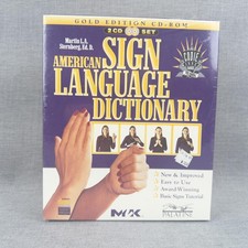 American Sign Language Dictionary Gold Edition  ASL for Kids CD-ROM Lot Sealed