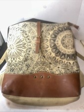 Myra Bag canvas w/ medallion and Leather zippered Backpack concealed carry