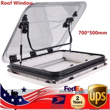 700*500mm RV Caravan Roof Hatch Window Skylight Sunroof Vent Mouth W/ LED Light