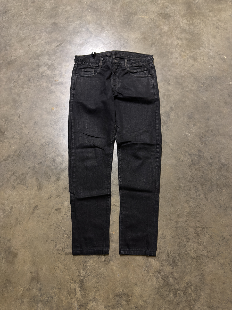 Rick Owens Olmar & Mirta Black Waxed Detroit Jeans - 30 | eBay