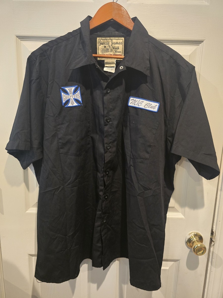 Vintage West Coast Choppers Jesse James M/C Club Work Shirt Size