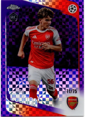 Max Dowman [Purple X-Fractor] #57 2025 Topps Chrome UEFA card