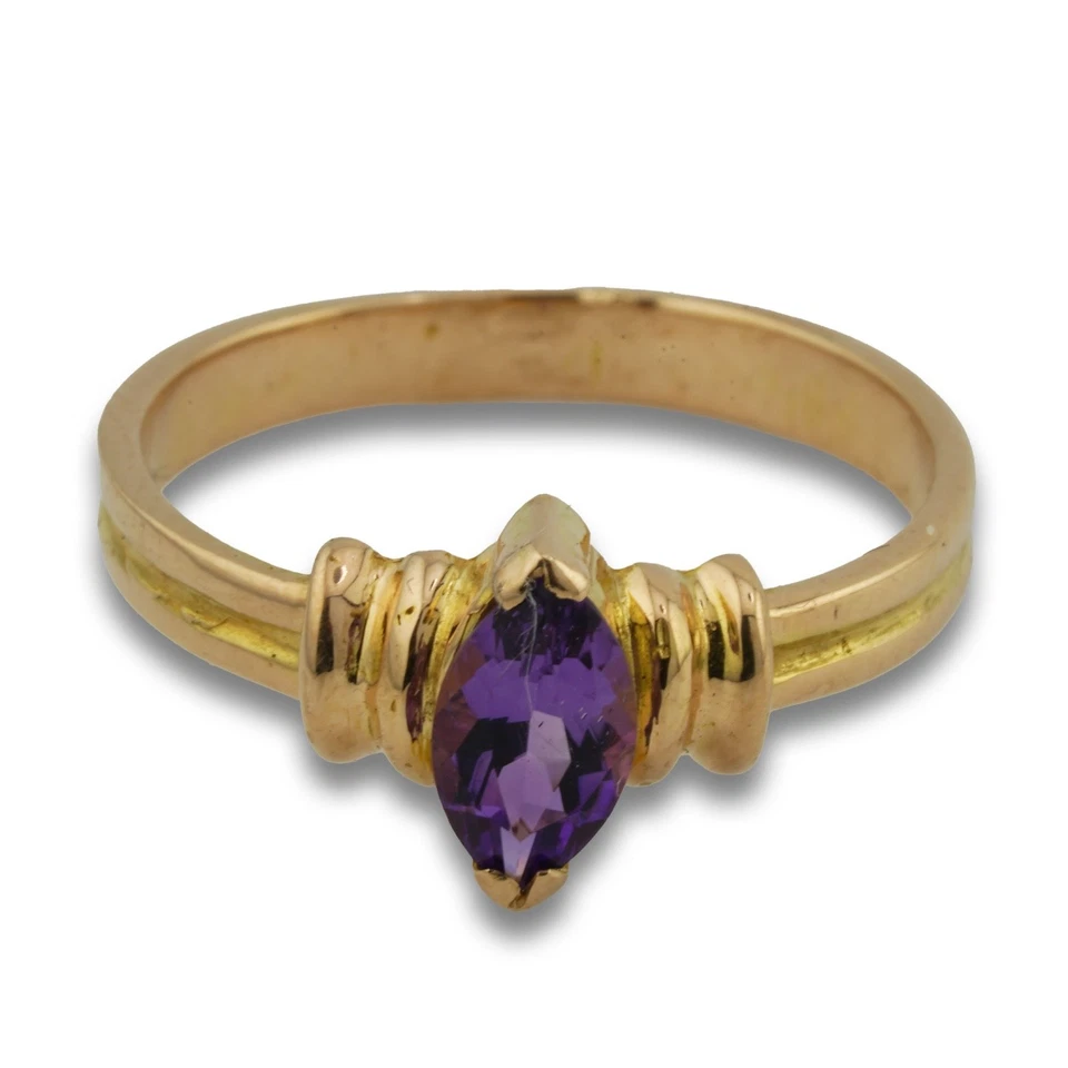 Amethyst Gold Ring 750 18 Kt Gelbgold Edelstein Goldring Damenring Wert 690,- - Bild 2 von 4