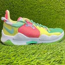 Nike PG 5 Daughters Mens Size 10.5 Green Yellow Pink Athletic Basketball Shoes