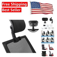 Universal Adjustable Headrest for Desk Chairs - Soft Black Cushion for Comfort