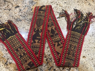 Vintage Handwoven Oaxacan Zapotec Belt   Authentic Mexican Textile Art 60 , 4.5 